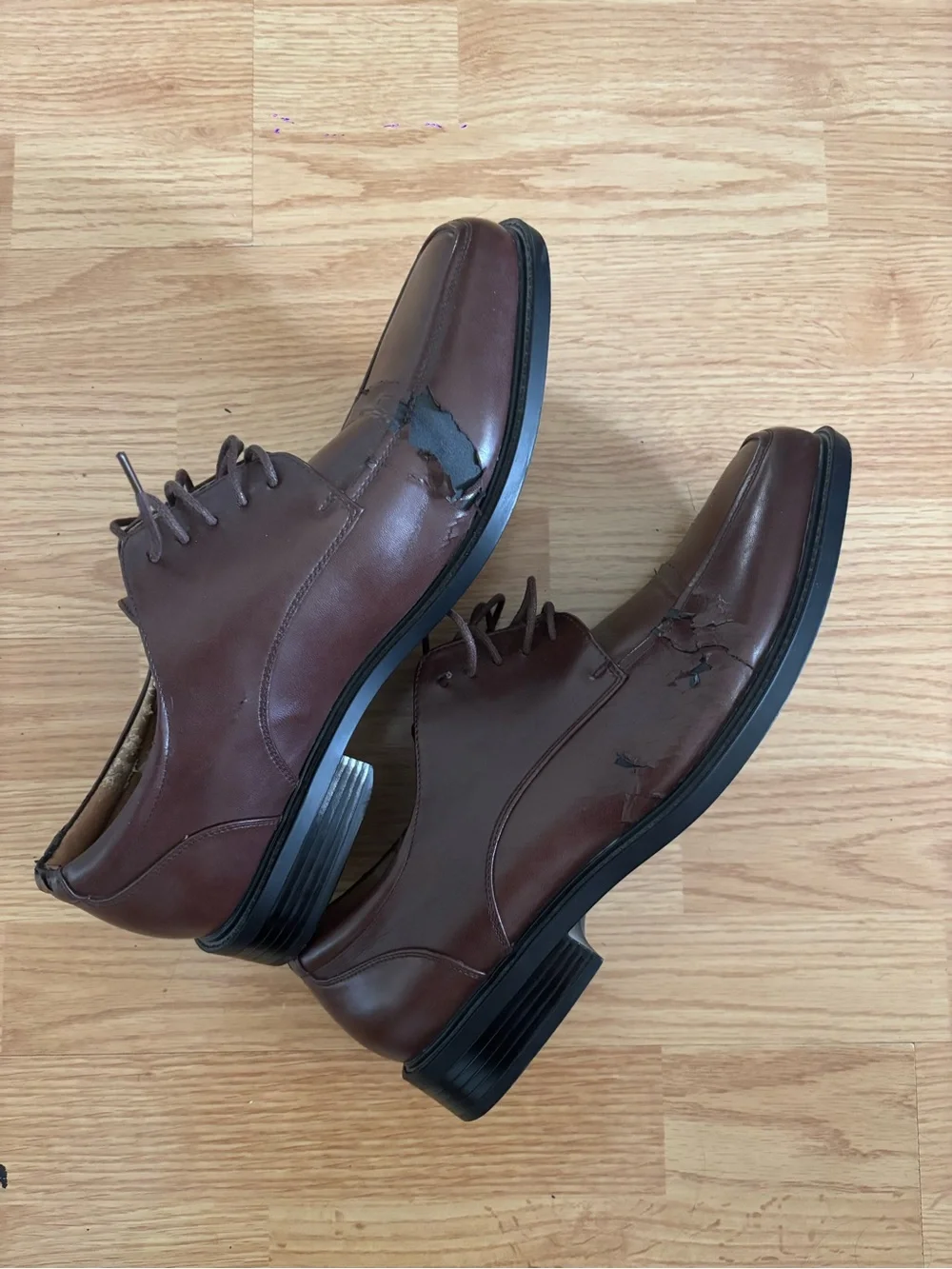 Croft & Barrow Men's Brown Leather Lace-Up Oxfords